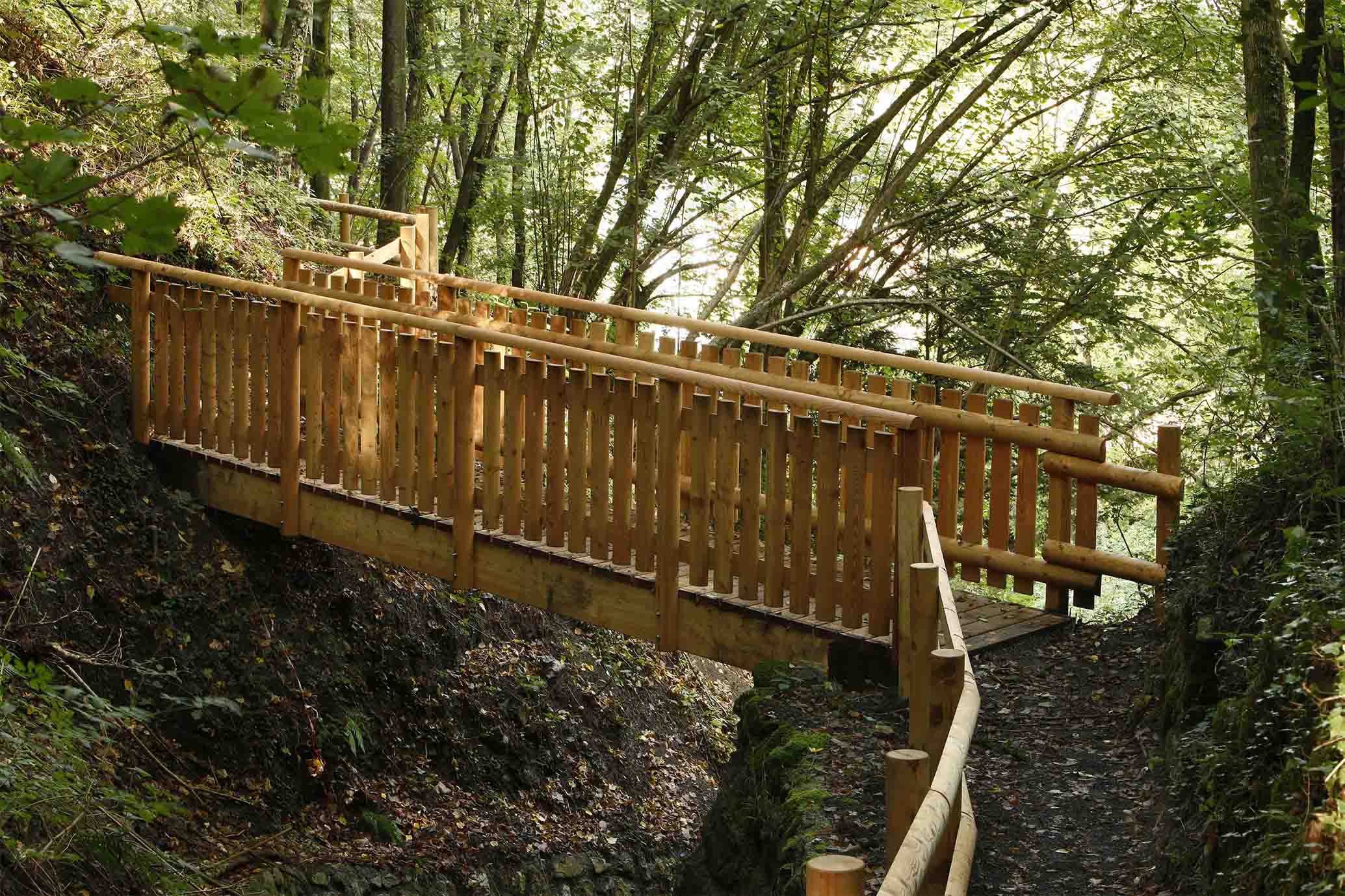 Ponte in legno di pino impregnato in autoclave o larice realizzato da Linea Montanalegno - ILT