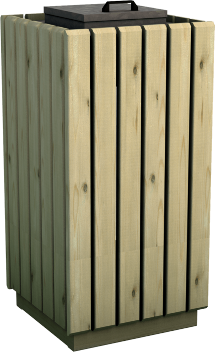 Cestino portasacco in legno di pino nordico impregnato o larice realizzato da Linea Montanalegno - ILT