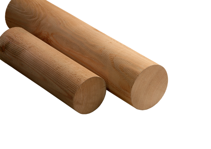 Tondello in legno di larice realizzato da Linea Montanalegno - ILT