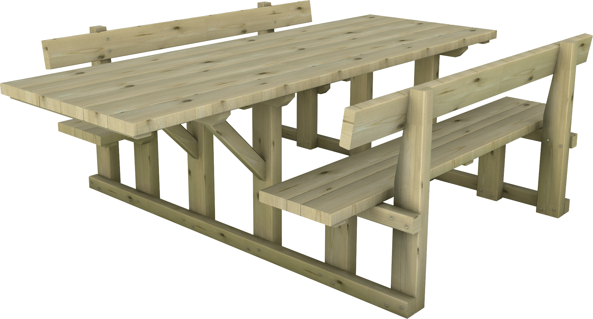 Tavolo in legno di pino impregnato o larice con estensione per disabili realizzato da Linea Montanalegno - ILT